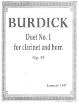 Duet No.1 for clarinet and horn