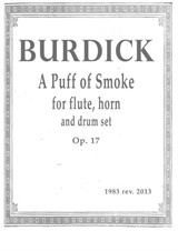 A Puff of Smoke for flute, horn and drum set
