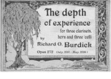The Depth of Experience for three clarinets, horn & three cellos