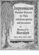 Impressions Chamber Concerto for Amplified Viola with Brass quintet and percussion